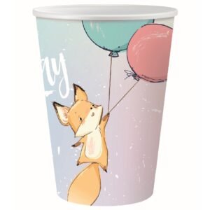 Kubeczki papierowe Kolekcja Happy Birthday - Lisek, 270 ml/6 szt.