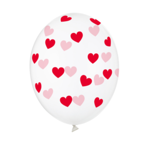 Balony 30cm, Serduszka, Crystal Clear