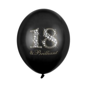 Balony 30cm, 18 & Brilliant, Pastel Black