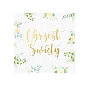Serwetki białe Chrzest Święty 10 szt