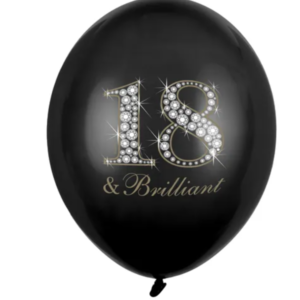 Balony 30cm, 18 & Brilliant, Pastel Black