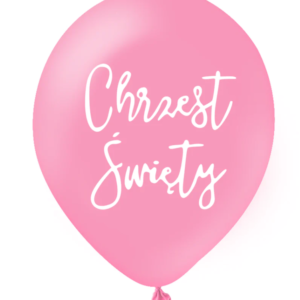 Balony na Chrzest Święty różowe 12cali